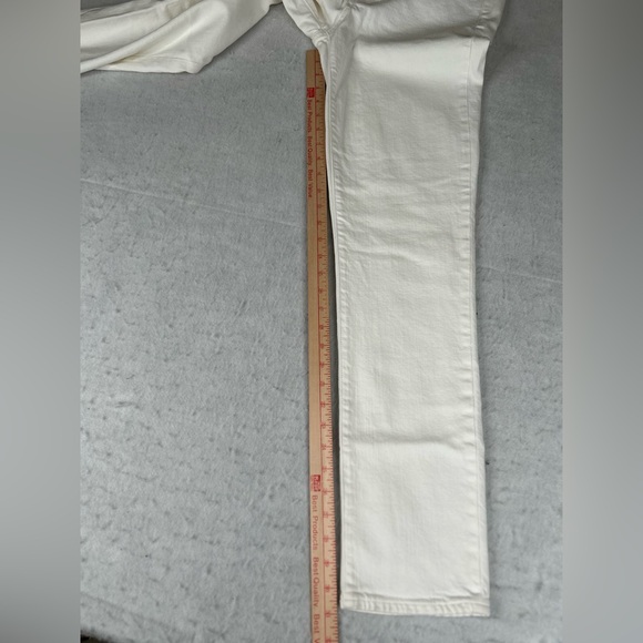 Gap Real Straight Jeans Womens 28L White Denim 1969 Skinny Leg Classic Core Y2K - Picture 6 of 12